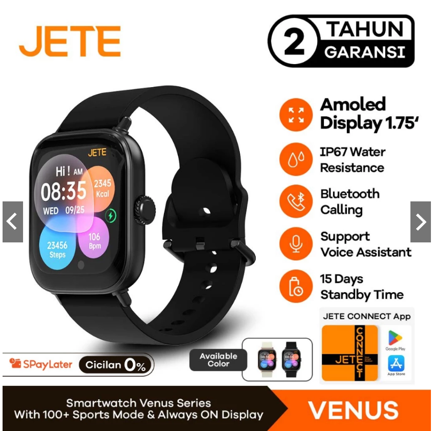Smartwatch Amoled JETE Venus SPO2 BT Calling IP67 100 Sport Mode