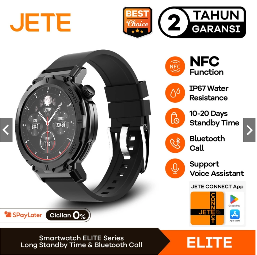 Smartwatch JETE Elite NFC Function Sport Mode 100 Custom Watch Face Screen IPS With IP67