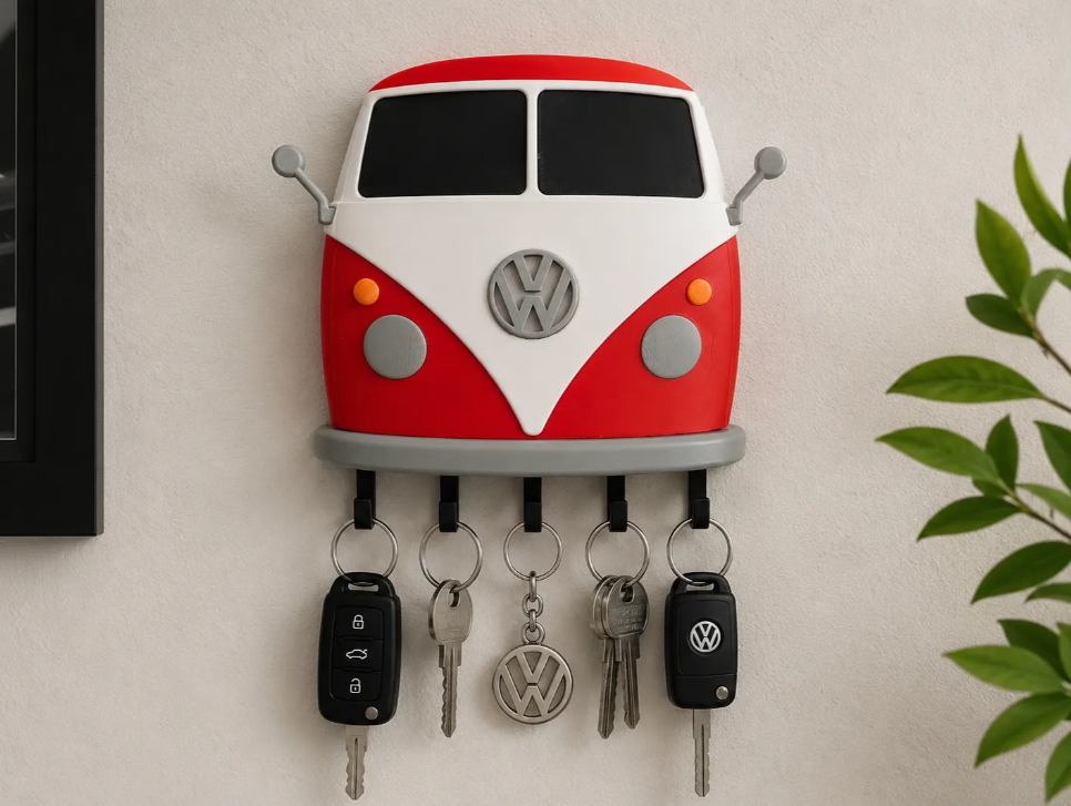 Tempat Gantungan Kunci Tembok Model VW Combi - Foto 1